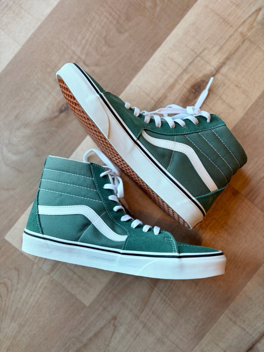Vans Men’s Sk8-Hi Suede/Canvas High Top Sneakers Color Theory Duck Green